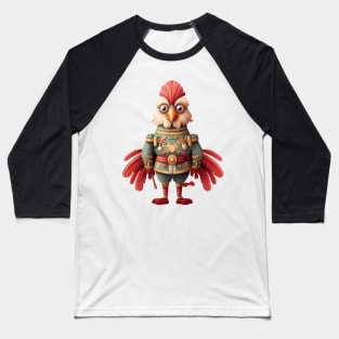 Chicken Christmas Nutcracker Baseball T-Shirt